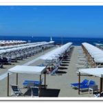 Vista della spiaggia dello stabilimento balneare Costa Azzurra